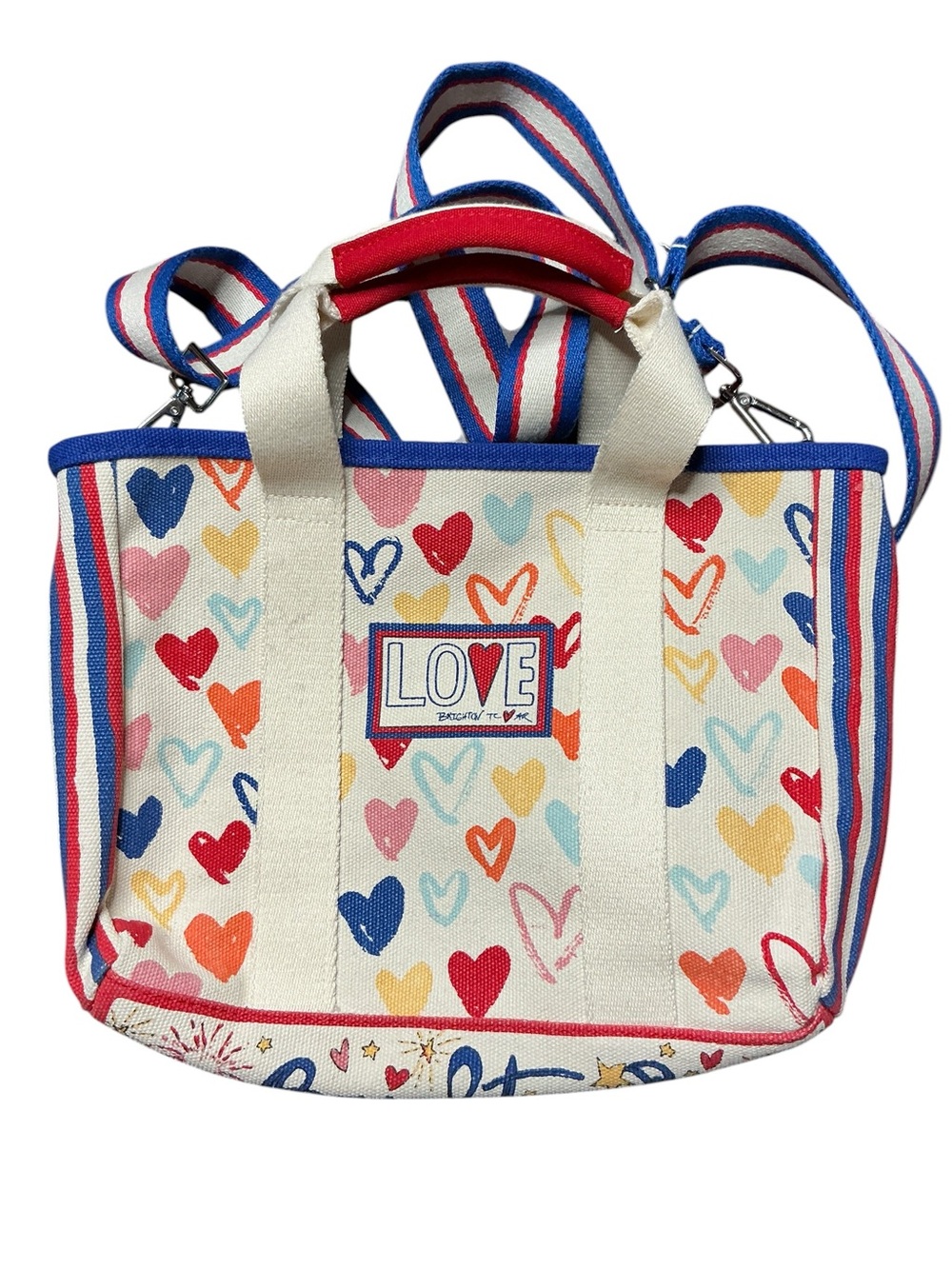 Brighton Love Multicolor Heart Canvas Tote Bag - Picture 7 of 8